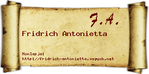 Fridrich Antonietta névjegykártya